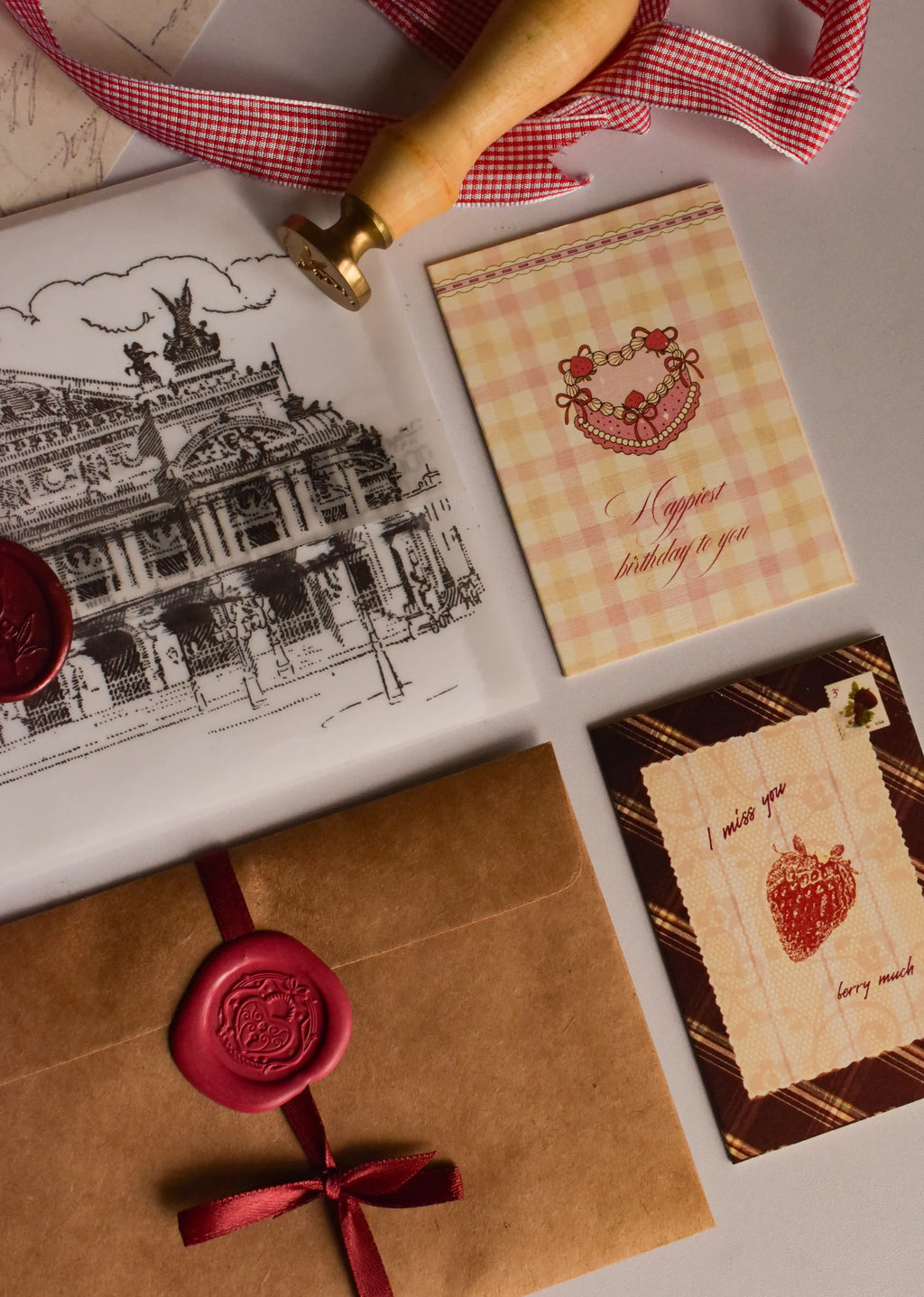 Vintage-inspired birthday keepsake bundle with thoughtful paper treasures, postcards and birthday wishes.