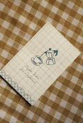 Coffee Dates Greeting Card | 4 × 6 Inch Vintage Gingham Card with Blue Envelope