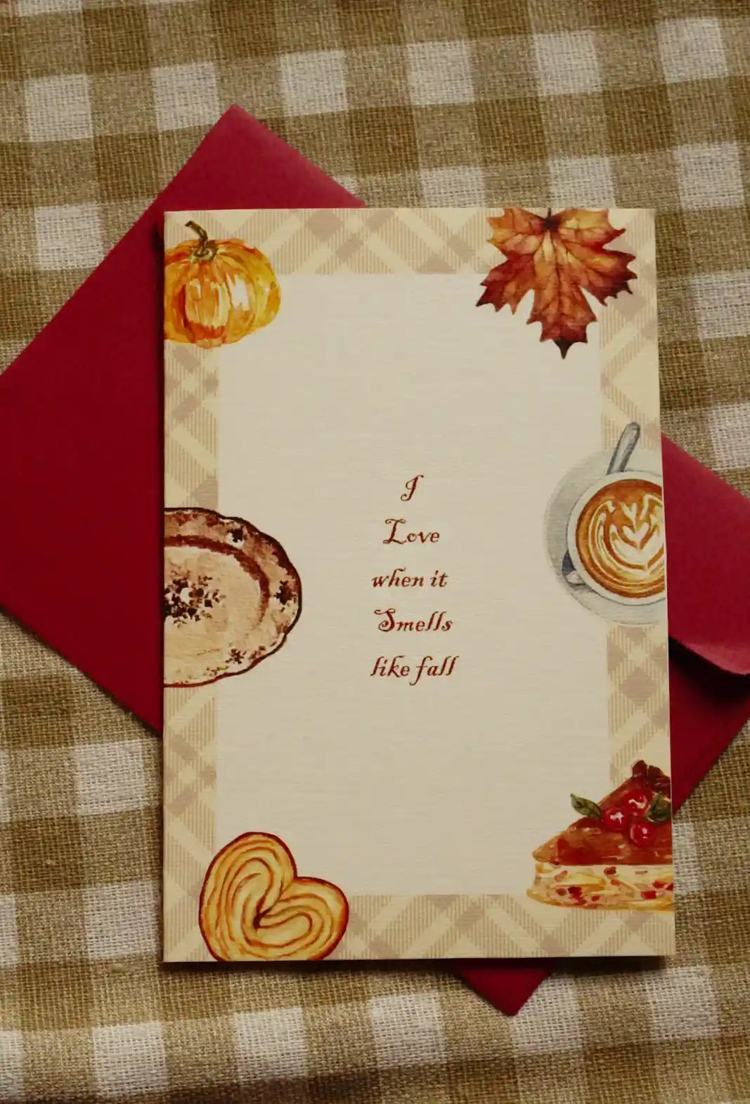 Autumn Whispers Greeting Card | 4 × 6 Inch Autumn Card with Maroon Envelope