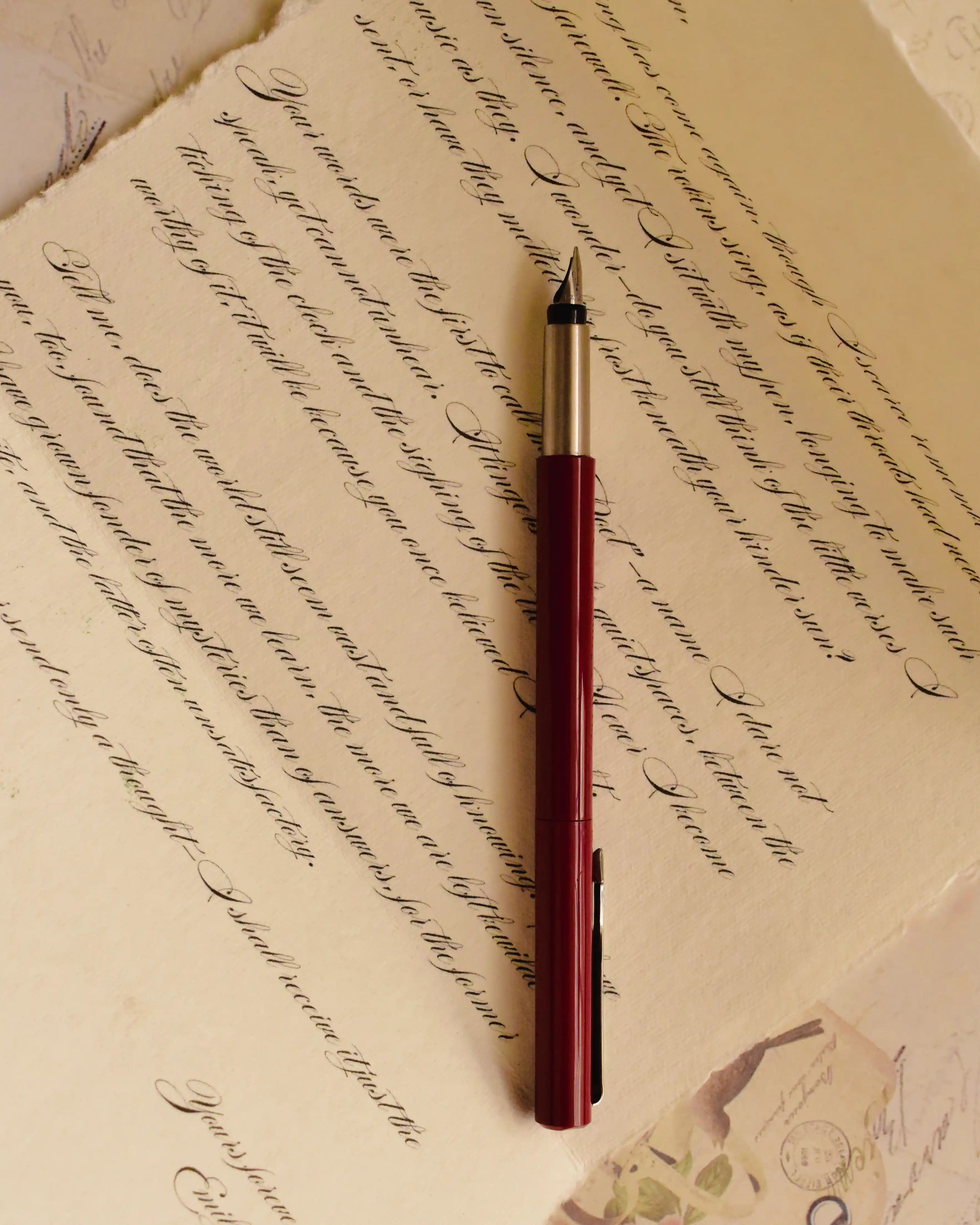 This image focuses on the conclusion of the letter, highlighting the elegant vintage script style near the signature, ready to transform your words into a treasured keepsake.