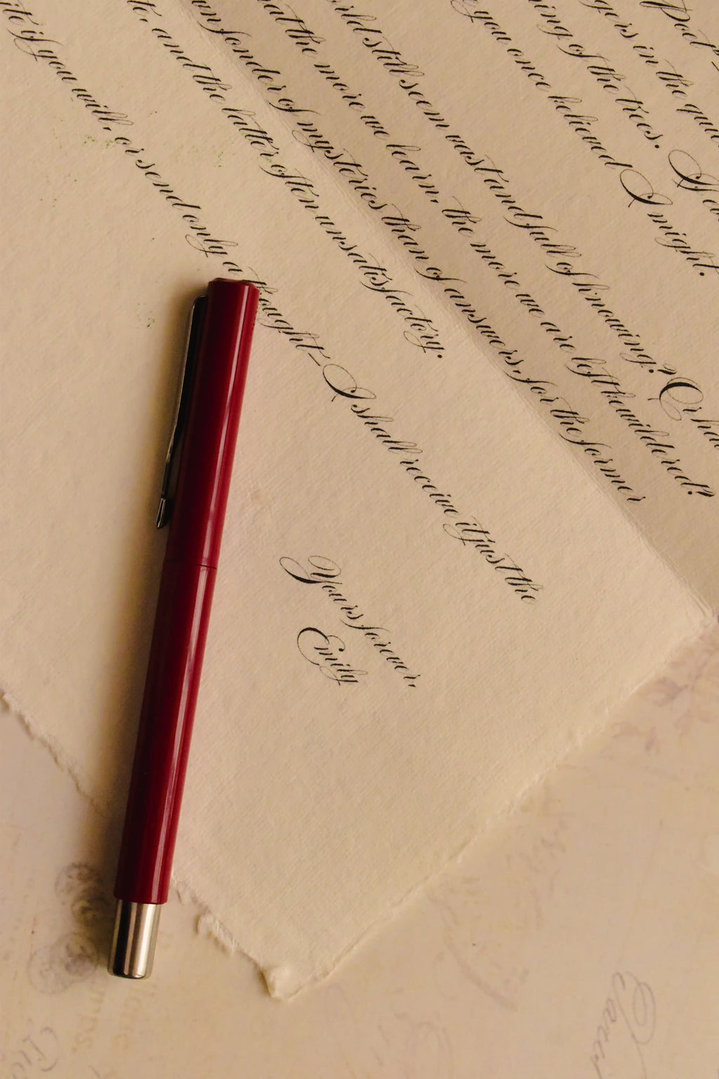 his image focuses on the conclusion of the letter, showing the beautifully scripted final lines and signature, ready to transform your words into a treasured keepsake.