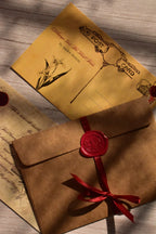 A classic love poem postcard is shown up close with elegant text and a warm vintage paper tone.